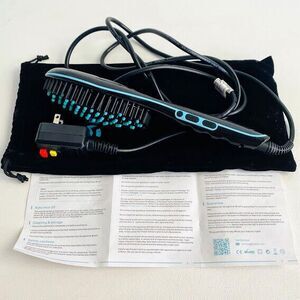 Apalus Digital Hair Straightener Comb Irons, Detangling Hair Brush Set Black 2"